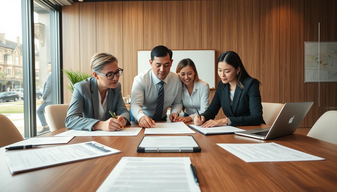 Family reviewing legal documents